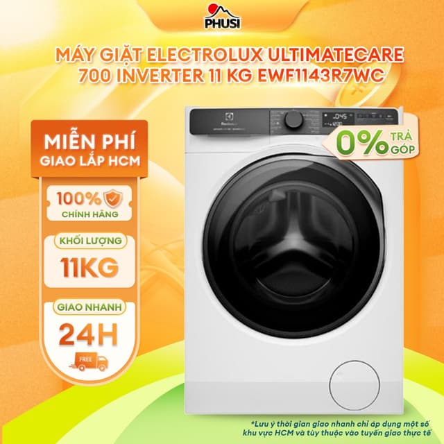 EWF1143R7WC Máy giặt Electrolux UltimateCare 700 Inverter 11 kg EWF1143R7WC [MIỄN PHÍ GIAO LẮP HCM] - Ảnh 5