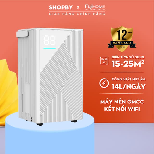 Máy hút ẩm dùng máy nén nhập khẩu FUJIHOME DH14 Công suất hút 14 lít/ ngày - Ionier lọc không khí - Ảnh 11