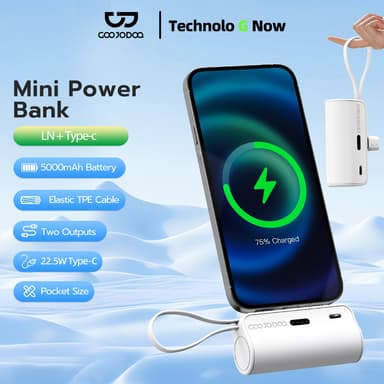 So sánh giá sạc dự phòng mini GOOJODOQ 2024 không dây di động có phích cắm Type-C và Light-ning rẻ nhất?