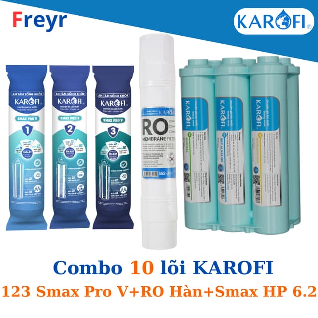 Combo 10 Lõi Lọc Karofi Model KAQ-X16, Sử Dụng Lõi 123 Smax Pro V, Màng RO 100GPD Purifim Hàn, Bộ Smax HP 6.2 Hiệu Suất - Ảnh 5