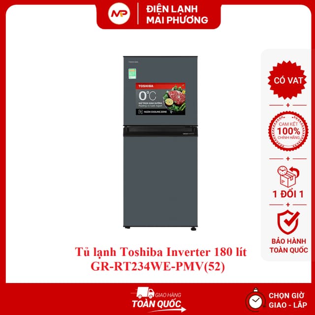 Tủ lạnh Toshiba Inverter 180 lít GR-RT234WE-PMV(52) - (Bảo hành 24 tháng) - Ảnh 9