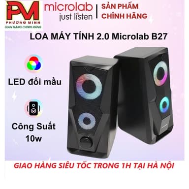 So sánh giá [HÀNG CHÍNH HÃNG] Loa Vi Tính Mini Bass Mạnh Có LED MICROLAB B27, 10W Chơi Game, Nghe Nhạc, Làm Việc rẻ nhất?