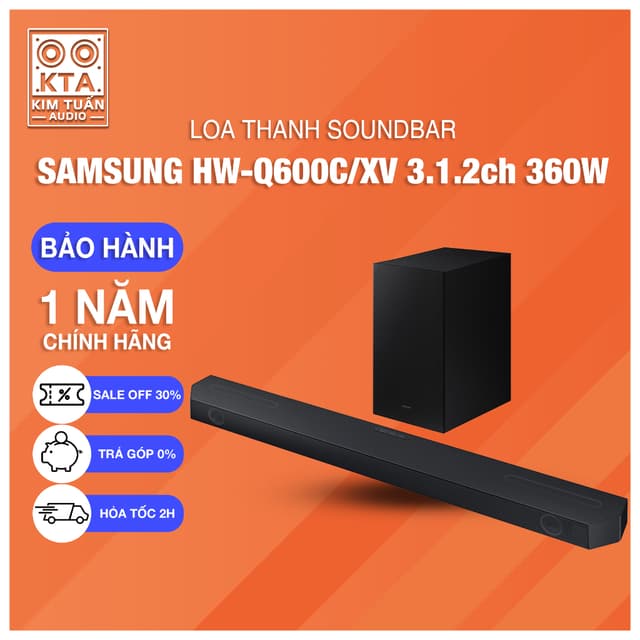 Bộ loa thanh Samsung HW-Q600C/XV 360W 3.1.2 và HW-Q600F 3.1.2 380W (mẫu 2025)- hàng chính hãng - bảo hành 12 tháng - Ảnh 9
