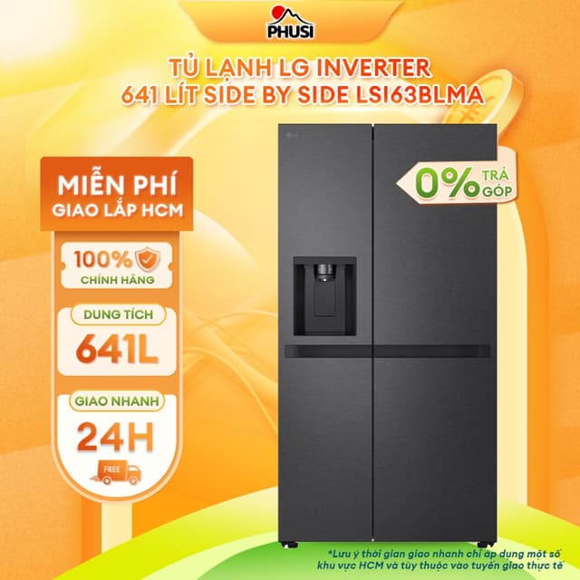 LSI63BLMA Tủ lạnh LG Inverter 641 lít Side By Side LSI63BLMA [MIỄN PHÍ GIAO LẮP HCM] - Ảnh 4