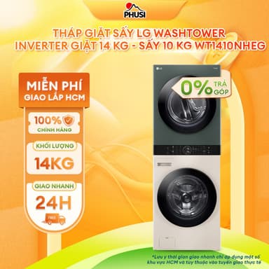 So sánh giá WT1410NHEG Tháp giặt sấy LG WashTower Inverter giặt 14 kg - sấy 10 kg [MIỄN PHÍ GIAO LẮP HCM] rẻ nhất?