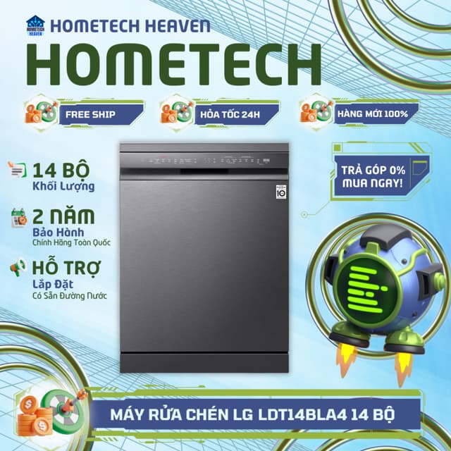 [GIAO LẮP MIỄN PHÍ] LDT14BLA4 - Máy rửa chén độc lập LG LDT14BLA4 - Hàng Chính Hãng, Mới 100%, Mới 100% - Ảnh 4