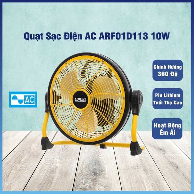 Quạt sạc điện AC 3 cánh ARF01D113 10W trưng bày 99% - Ảnh 2