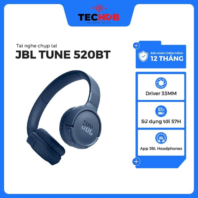 [HỎA TỐC 2H HCM] Tai Nghe Chụp Tai Bluetooth JBL Tune 520BT - Ảnh 8