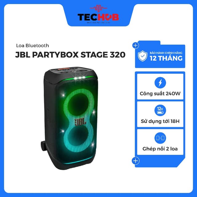 Loa Tiệc Bluetooth JBL PARTYBOX STAGE 320 - Hàng Phân Phối Chính Hãng. Bảo hành 12 tháng - Ảnh 8