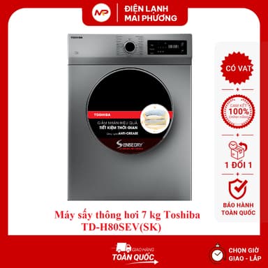 So sánh giá [FREE SHIP+ LẮP ĐẶT HN] Máy sấy thông hơi 7 kg Toshiba TD-H80SEV(SK) - Bảo hành 24 tháng rẻ nhất?