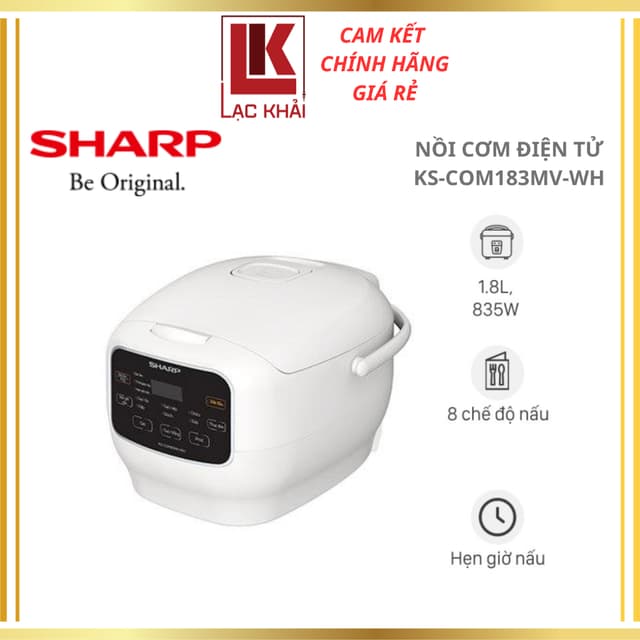 Nồi cơm điện tử Sharp 1.8 lít KS-COM183MV-WH - Hàng chính hãng - Ảnh 3