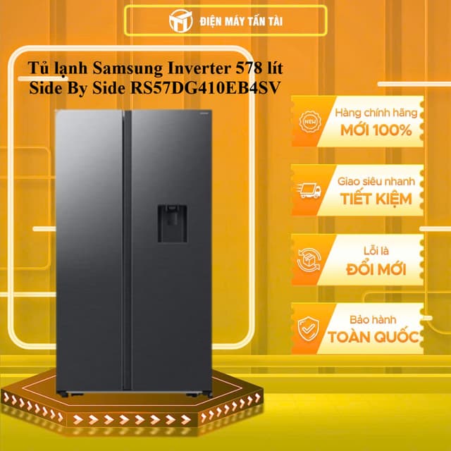RS57DG410EB4SV - Tủ lạnh Samsung Inverter 578 lít Side By Side RS57DG410EB4SV - MIỄN PHÍ GIAO HCM - Ảnh 5