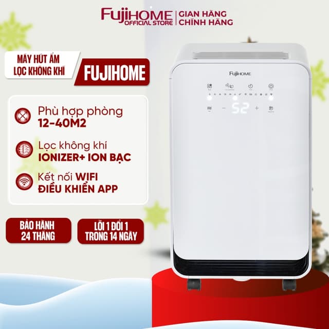 Máy hút ẩm 12L/ngày bằng máy nén Block lọc không khí FUJIHOME DH12NEW kết nối Wifi Nhập Khẩu 40m2, phòng ngủ phòng khách - Ảnh 10