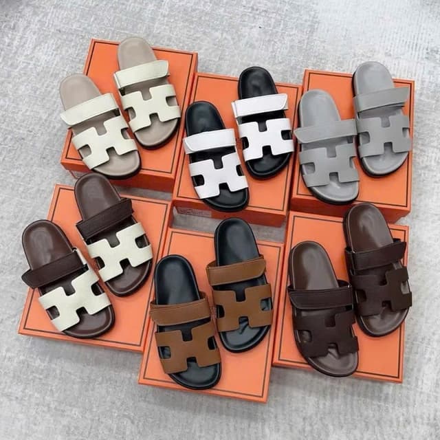 Dép lê nữ quai ngang bản da đế cao su thời trang cao cấp - Ảnh 6