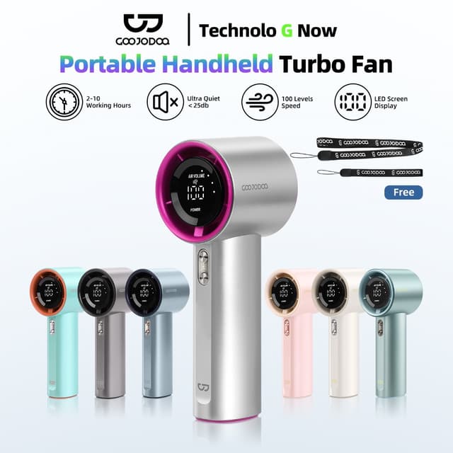Bảo hành 6 tháng Quạt mini GOOJODOQ 100 tốc độ gió có thể điều chỉnh màn hình kỹ thuật số cầm tay - Ảnh 8