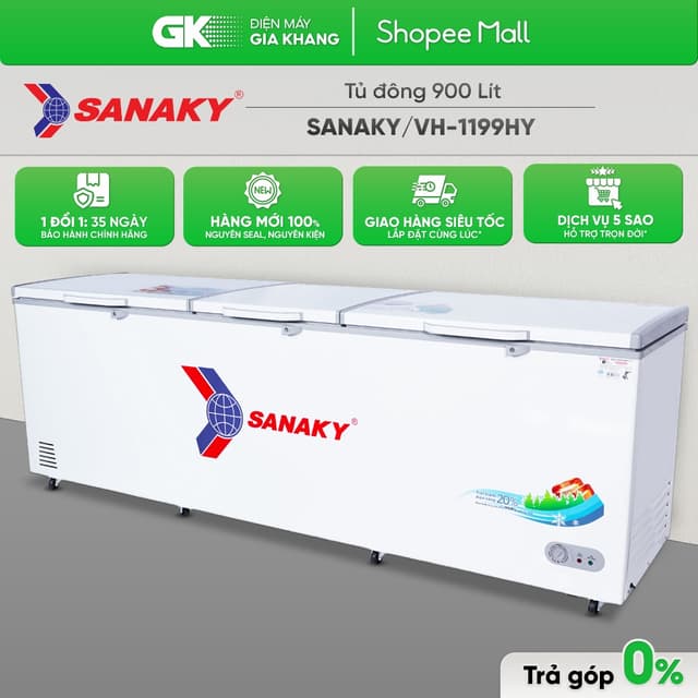 VH-1199HY - Tủ Đông Sanaky Dàn Đồng VH-1199HY DUNG TÍCH THỰC SỬ DỤNG 900 LÍT [Freeship HCM] - Ảnh 4