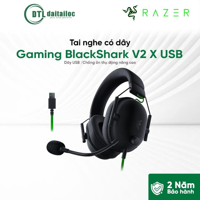 Tai Nghe Gaming Razer BlackShark V2 X  / Chính Hãng / Bảo Hành 24 Tháng - Ảnh 2