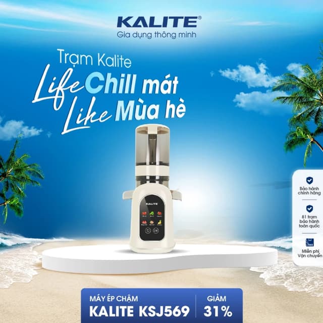 Máy Ép Chậm Kalite KSJ569 Ép Kiệt Bã 99% Không Sinh Nhiệt, Tích Hợp Làm Kem, Màn Hình Cảm Ứng, Bảo Hành 12 Tháng - Ảnh 9