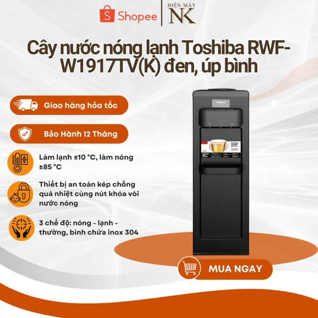 Cây nước nóng lạnh Toshiba RWF-W1917TV(K) | úp bình - Công suất 650W - Bảo hành 12 tháng - Ảnh 11