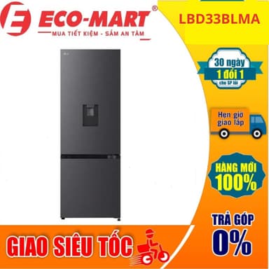 So sánh giá Tủ lạnh LBD33BLMA LG Inverter 332 lít, 2 cánh , ngăn đá dưới rẻ nhất?