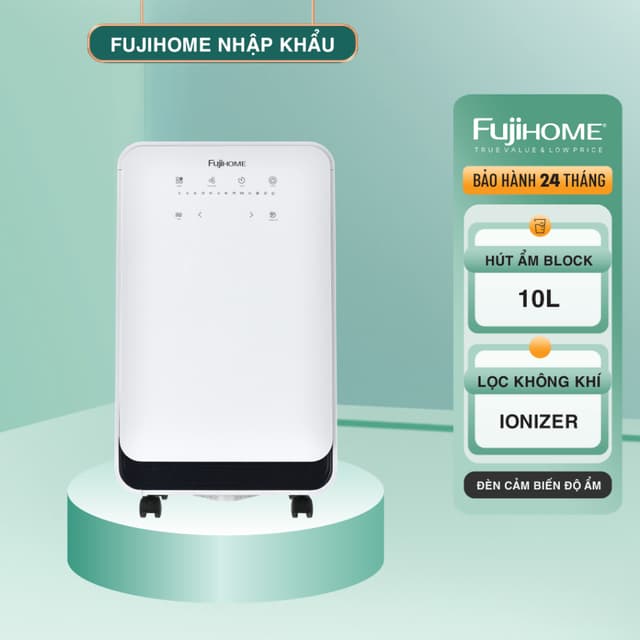 Máy Hút Ẩm Dân Dụng Fujihome DH10 – 10L/ngày, Ionizer, Màn Hình LED, Hẹn Giờ - Ảnh 12