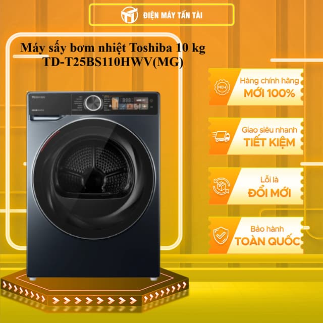 TD-T25BS110HWV(MG) - Máy sấy bơm nhiệt Toshiba 10 kg TD-T25BS110HWV(MG) - GIAO TOÀN QUỐC - Ảnh 9