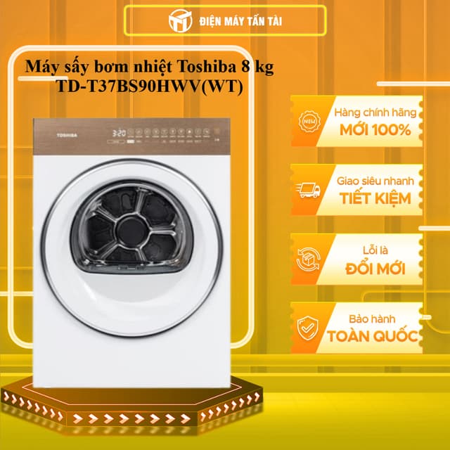 TD-T37BS90HWV(WT) - Máy sấy bơm nhiệt Toshiba 8 kg TD-T37BS90HWV(WT) - GIAO TOÀN QUỐC - Ảnh 4