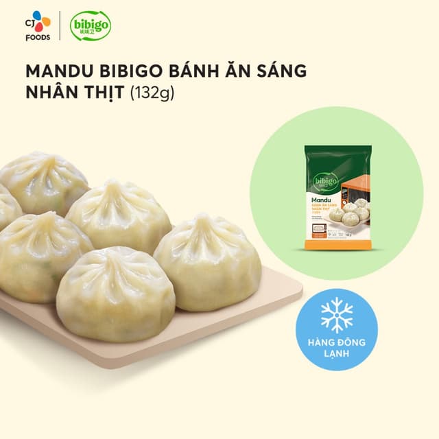 [Hỏa tốc] Bánh xếp Mandu Bibigo ăn sáng nhân thịt 132g [Quay vi sóng 2 phút] - Ảnh 8
