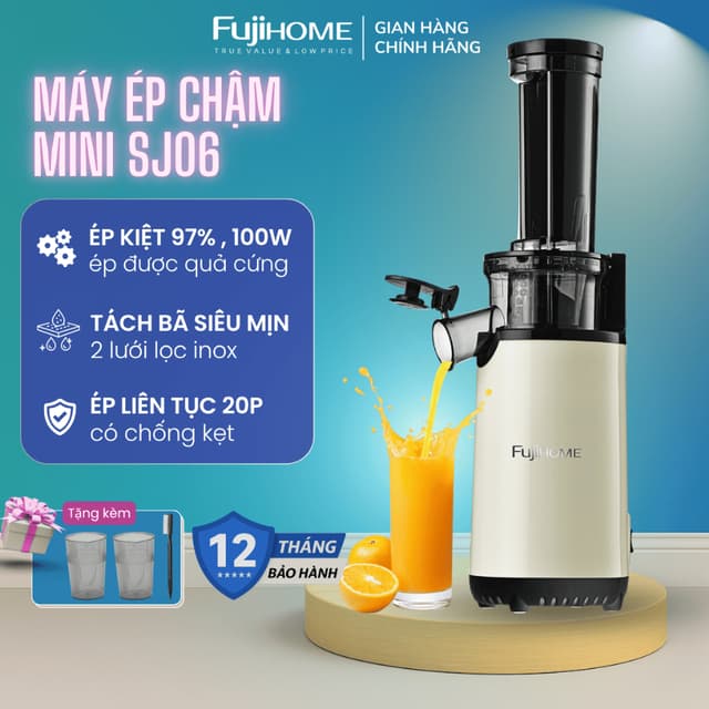 Máy ép chậm mini FUJIHOME SJ06 giữ vitamin tối đa - Ảnh 10