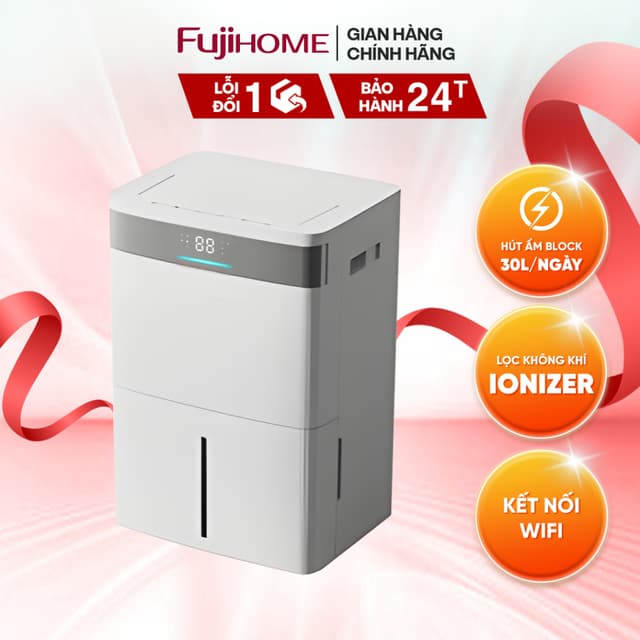 Máy Hút Ẩm Dân Dụng Fujihome DH30NW 30L/ngày – Kết Nối WiFi - Điều khiển Qua APP - Lọc Không Khí - Ảnh 4