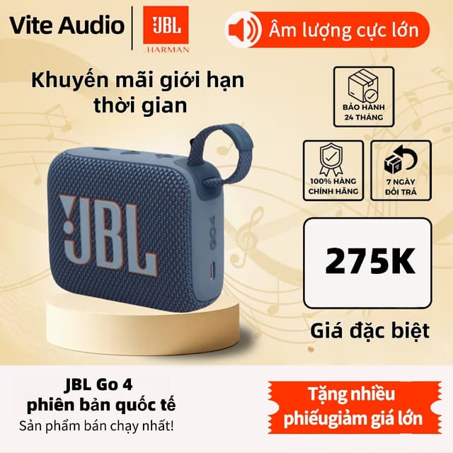 【Phiên bản quốc tế】Loa Di Động Bluetooth JBL Go 4 -Có thể sử dụng thẻ nhớ，Âm lượng siêu lớn - Ảnh 5