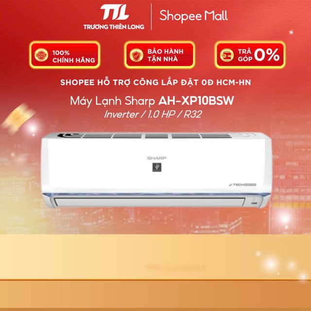 [Shopee - Lắp đặt 0Đ HN HCM] AH-XP10BSW - Máy Lạnh Sharp J-Tech Inverter 1.0 HP XP10BSW - Ảnh 8