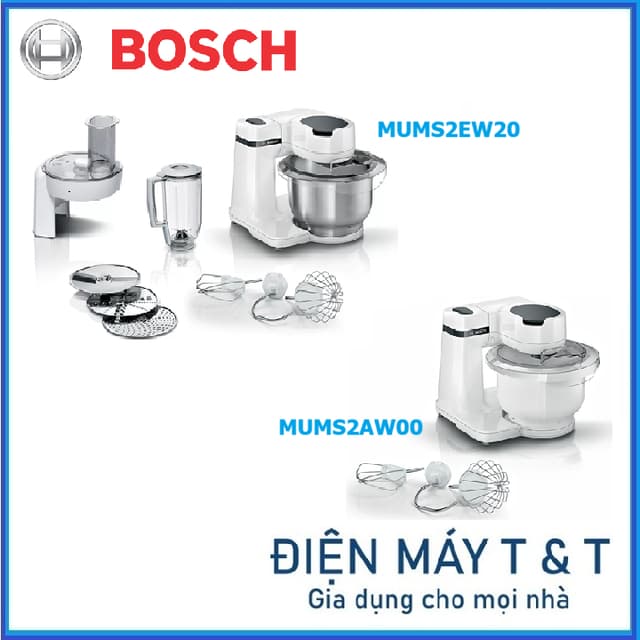 Máy trộn , Máy xay đa năng Bosch - MUMS2AW00 - MUMS2EW20 - MCM3200W - Hàng chính hãng - Bảo hành 2 năm - Ảnh 1