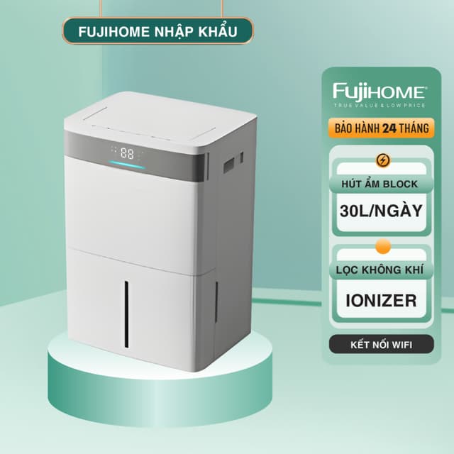 Máy Hút Ẩm DH30NW 30 Lít Fujihome – Dùng Cho Phòng 50m², Chạy Êm - Ảnh 6