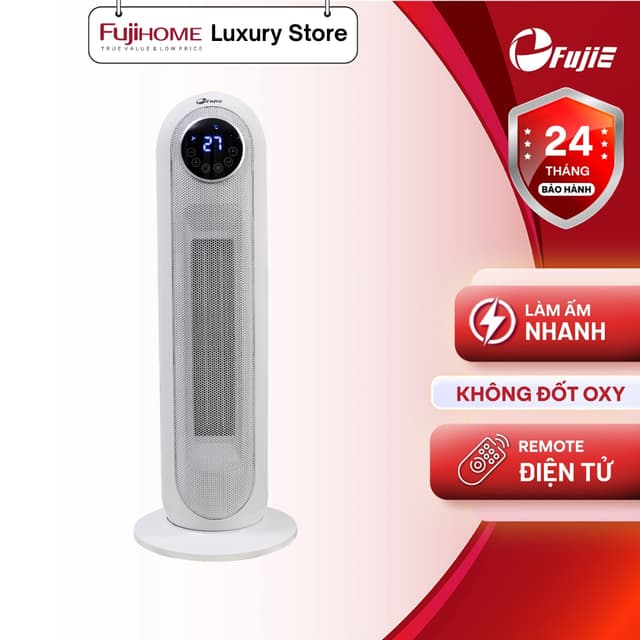 Quạt sưởi gốm Ceramic FujiE CH-2300 Máy sưởi ấm để sàn 20m2 - Điều khiển từ xa - Bảo hành toàn quốc - Ảnh 11
