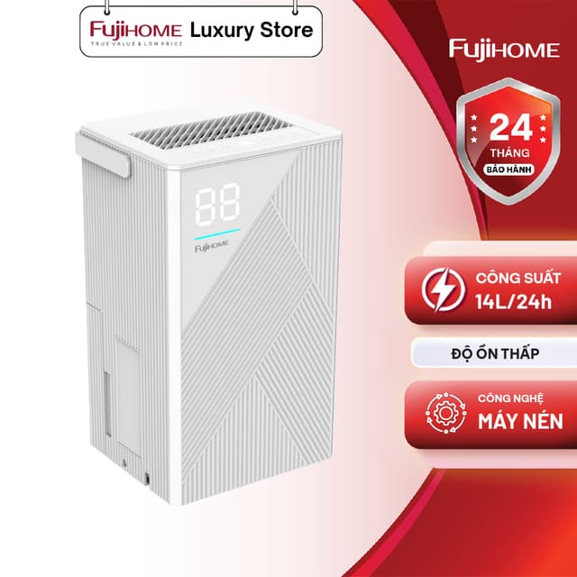 Máy hút ẩm dùng máy nén nhập khẩu FUJIHOME DH14 Công suất hút 14 lít/ ngày - Bảo hành 24 tháng - Ảnh 5