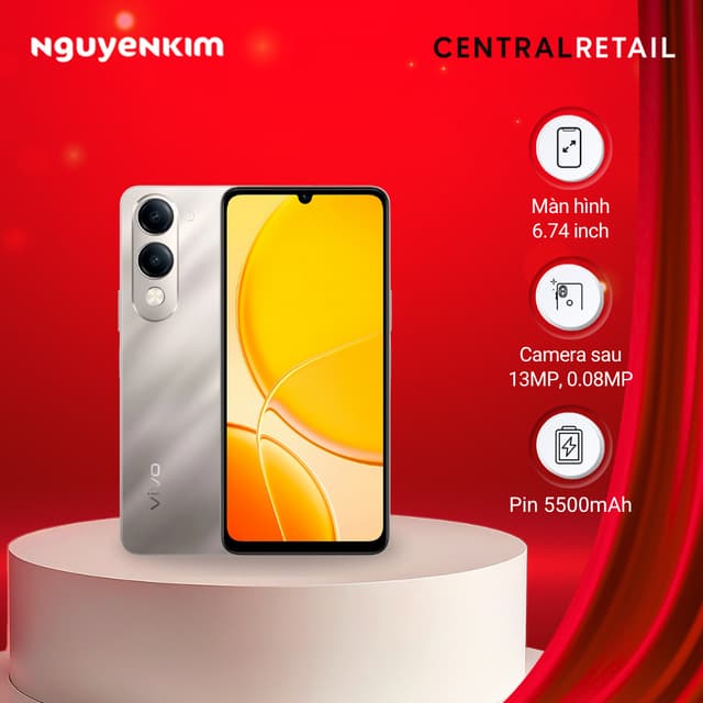 Điện thoại Vivo Y04 4GB/64GB Vàng Trắng (V2430) - Ảnh 11