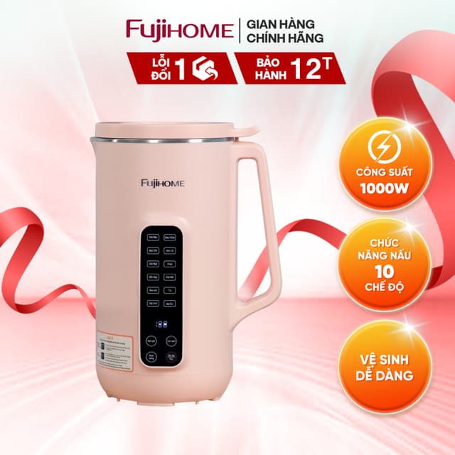 Máy làm sữa hạt đa năng Fujihome SM1626 xay nấu siêu mịn, 10 chức năng, hẹn giờ thông minh - Ảnh 10