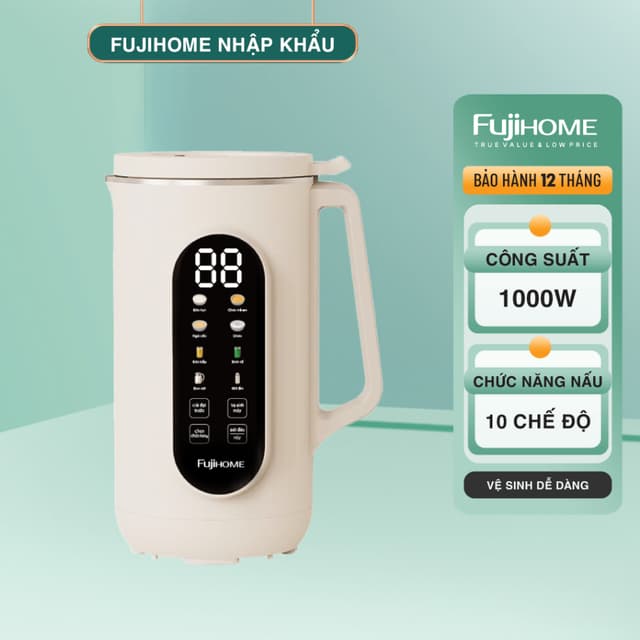 Máy Làm Sữa Hạt Đa Năng Fujihome SM1636 – Xay & Nấu Tự Động 1500 W, 10 Chức Năng, Hẹn Giờ, Giữ Ấm - Ảnh 9