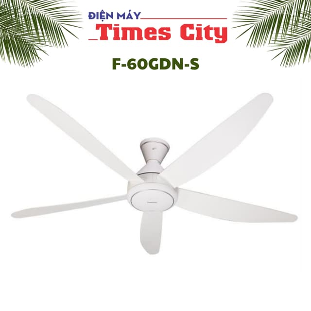 Quạt trần Panasonic 5 cánh F-60GDN-S 40W ty dài 21.2 cm - Ảnh 1