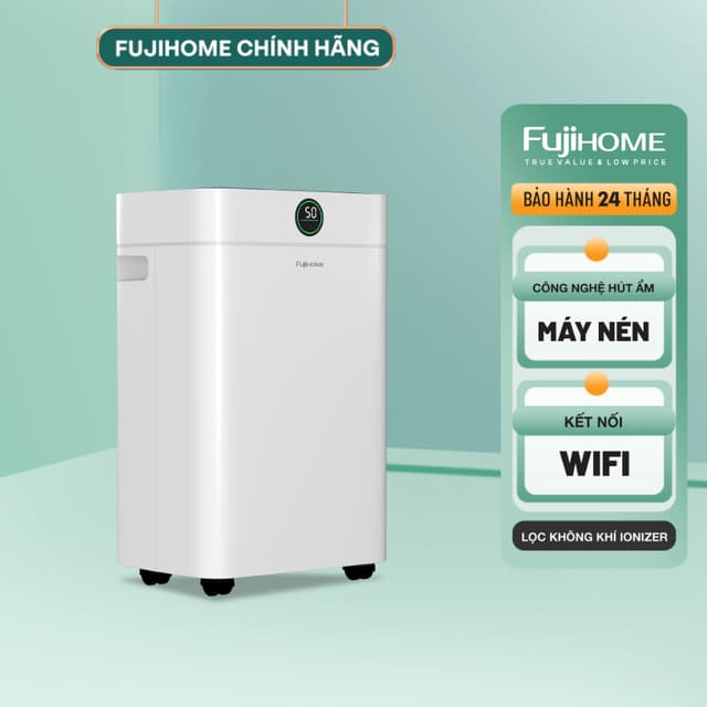 Máy Hút Ẩm 18L Fujihome DH18W‑HEPA, Wi‑Fi, Lọc Khí HEPA+UV, công nghệ block hút cực nhanh - Ảnh 7