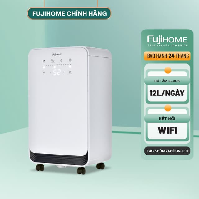 Máy hút ẩm WiFi Fujihome DH12NEW – Gọn nhẹ, thông minh công suất 12l/ngày lọc không khí ionizer - Ảnh 9