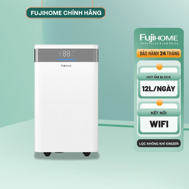 Fujihome DH12NW – Máy Hút Ẩm Thông Minh 12L, Wi‑Fi - Ảnh 1