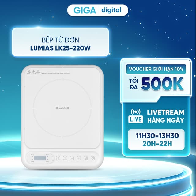 Bếp từ đơn Lumias LK25-220W - Công suất 2000W - 10 mức nhiệt - Ảnh 6