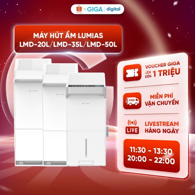 Máy hút ẩm Lumias LMD-20L/ LMD-35L/ LMD-50L - Diện tích hút ẩm lên đến 120m2 - Ảnh 11