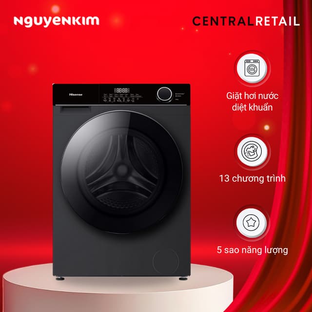 [Mới 2025] Máy giặt Hisense Inverter 10.5 kg WF105M3 - Ảnh 6
