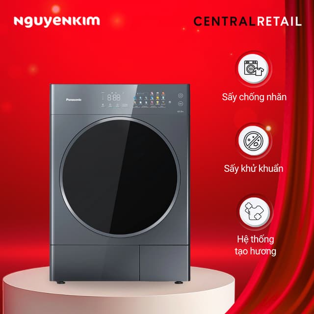 Máy sấy bơm nhiệt Panasonic Inverter 10.5 kg NH-XV21X1AVT - Ảnh 3