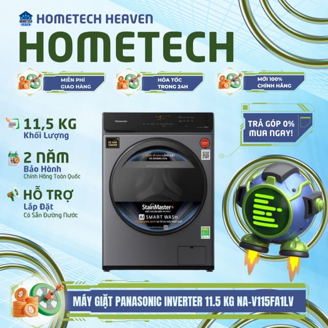 NA-V115FA1LV [GIAO LẮP MIỄN PHÍ HCM] Máy giặt Panasonic Inverter 11.5 kg - Giặt Sạch, Tiết Kiệm Nước - Ảnh 9