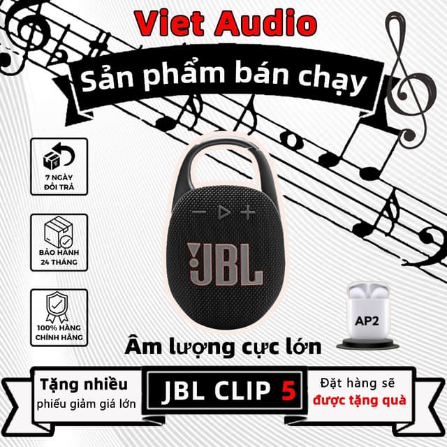 Loa Bluetooth JBL Clip 5, Bụi IP67- Bluetooth 5.3- Móc Treo Đa Năng Năm,Âm lượng siêu lớn - Ảnh 10