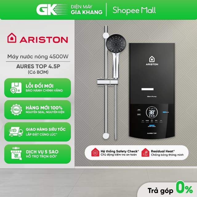 AURES TOP 4.5P - Máy Nước Nóng Trực Tiếp Ariston 4500W TOP 4.5P [Freeship HCM] - Ảnh 5